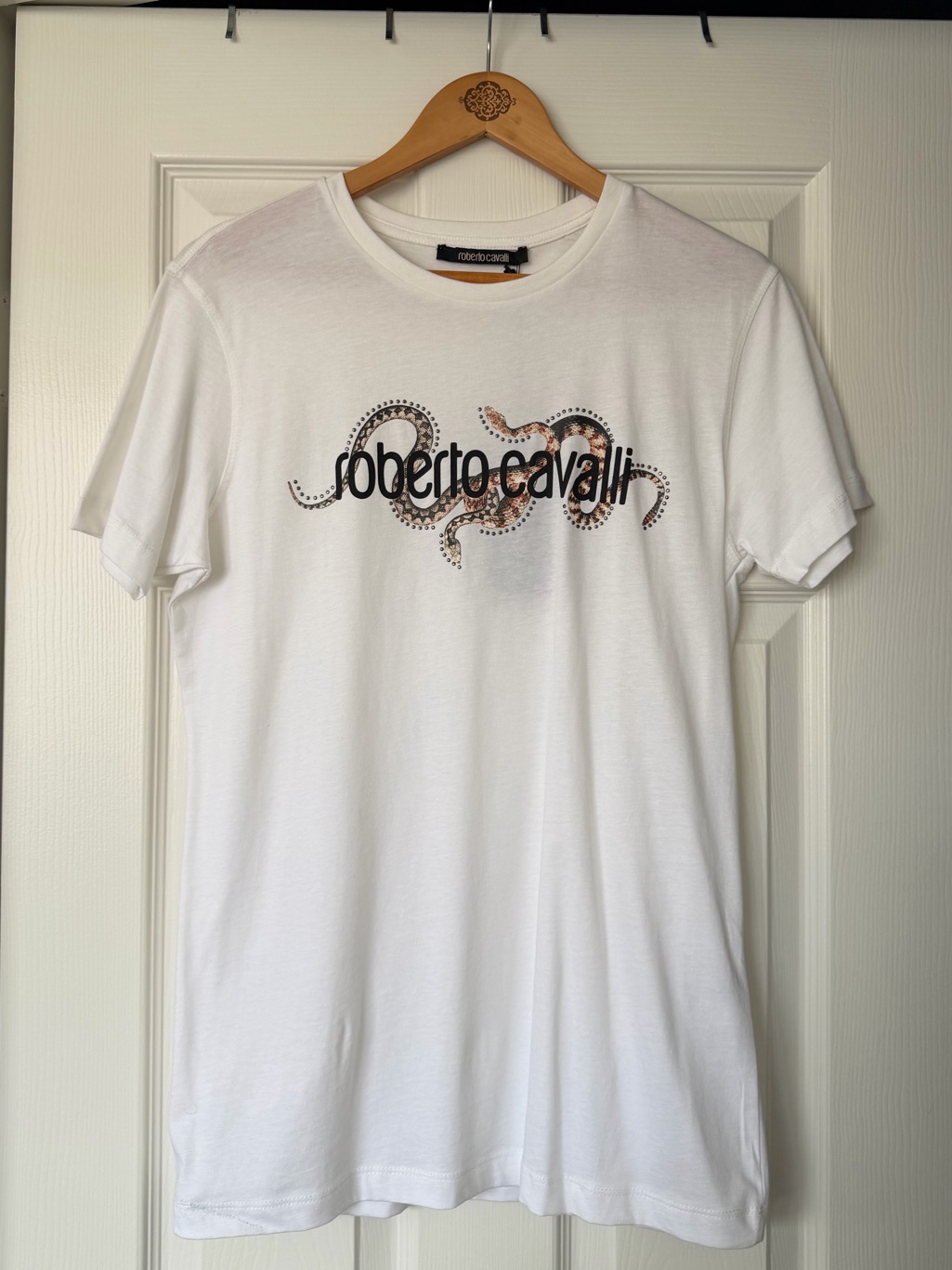 Roberto Cavalli White Shortsleeve Tee With Octopus Logo